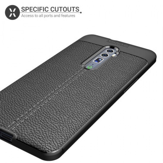 Olixar Attache Oppo Reno 10x Zoom Leather-Style Case - Black