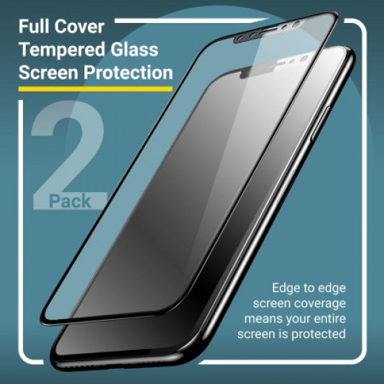 Olixar iPhone X EasyFit Full Cover Glass Screen Protector - 2 Pack