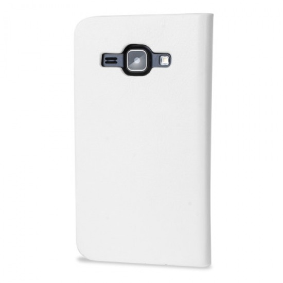 Olixar Leather-Style Samsung Galaxy J1 2015 Wallet Case - White