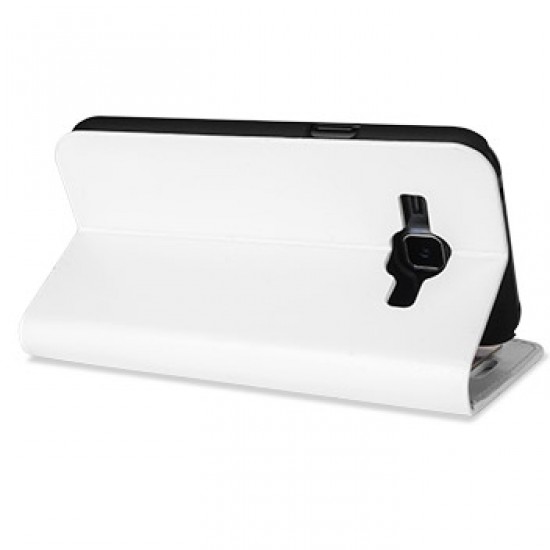 Olixar Leather-Style Samsung Galaxy J1 2015 Wallet Case - White