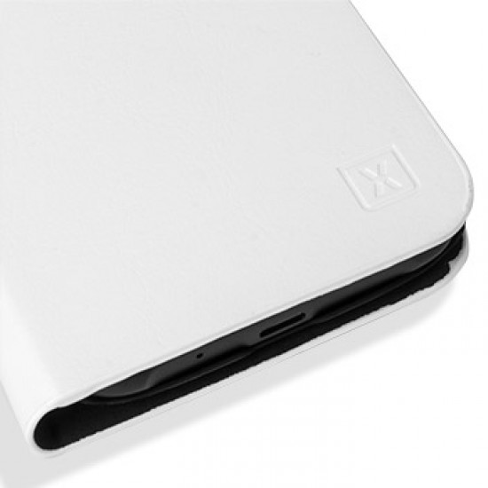 Olixar Leather-Style Samsung Galaxy J1 2015 Wallet Case - White