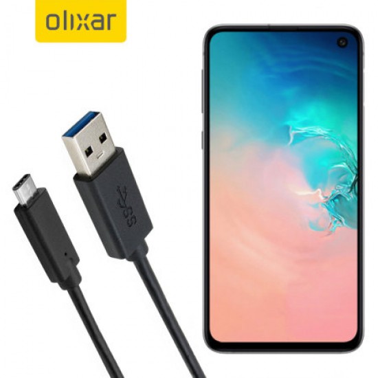 Olixar USB-C Samsung Galaxy S10e Charging Cable - Black 1m