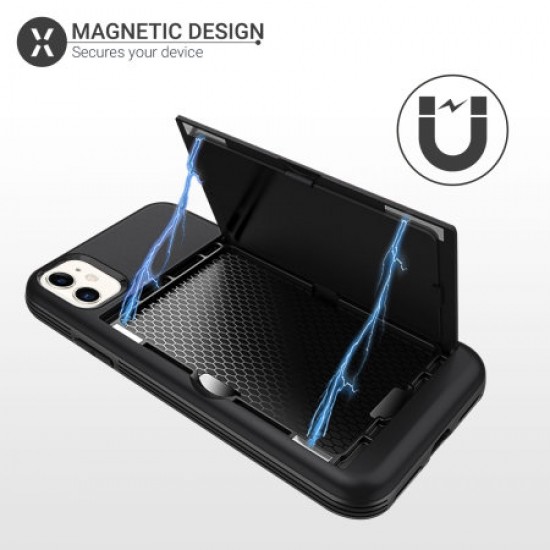 Olixar iPhone 11 Armour Vault Tough Wallet Case - Black