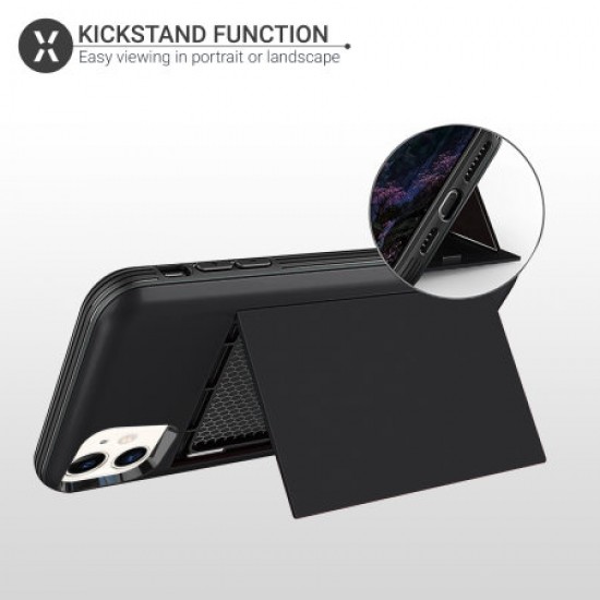 Olixar iPhone 11 Armour Vault Tough Wallet Case - Black