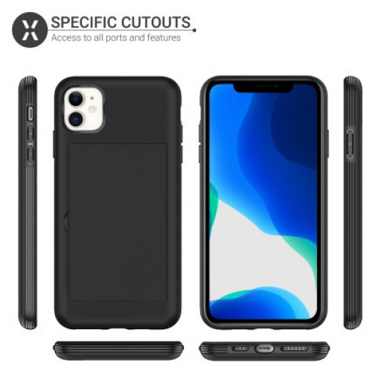Olixar iPhone 11 Armour Vault Tough Wallet Case - Black