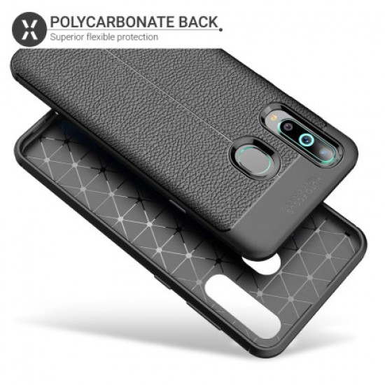 Olixar Attache Samsung Galaxy A8S Leather-Style Case - Black