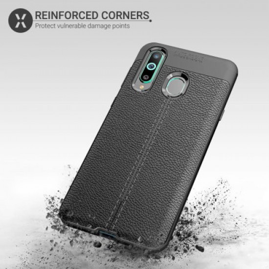 Olixar Attache Samsung Galaxy A8S Leather-Style Case - Black