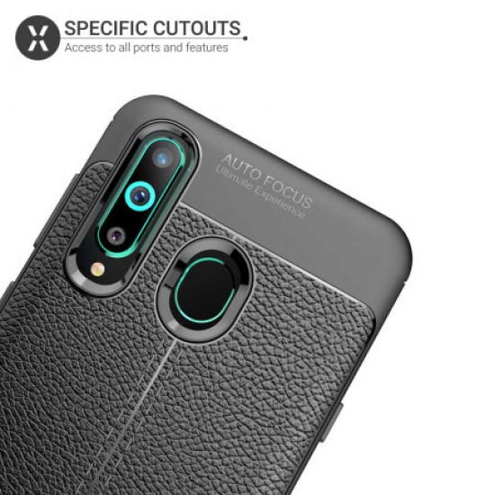 Olixar Attache Samsung Galaxy A8S Leather-Style Case - Black