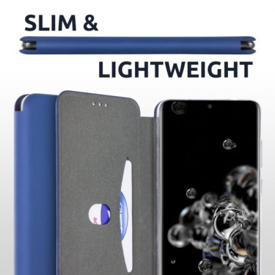 Olixar Soft Silicone iPhone 12 Wallet Case - Midnight Blue