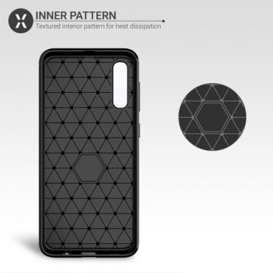 Olixar Samsung Galaxy A50 Carbon Fibre Protective Case - Black