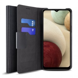 Olixar Leather-Style Samsung Galaxy A12 Wallet Stand Case - Black