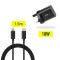 Olixar 18W Fast Mains Charger & USB to Lightning 1.5m Cable - Black