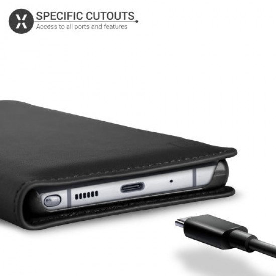 Olixar Genuine Leather Samsung Galaxy Note 20 Wallet Case - Black