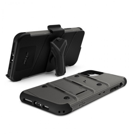 Zizo Bolt Series iPhone 11 Case & Screen Protector - Grey/Black