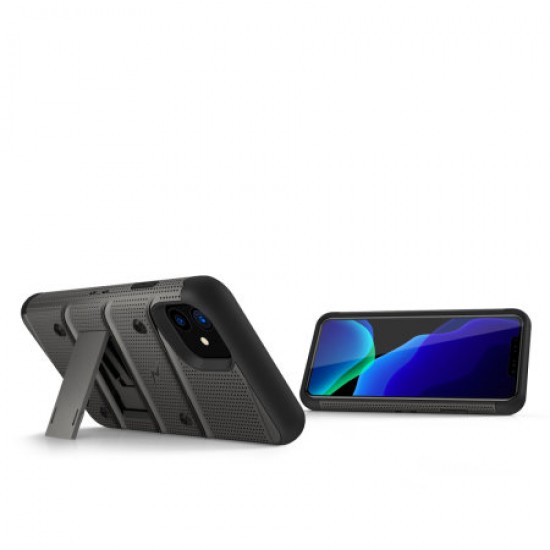 Zizo Bolt Series iPhone 11 Case & Screen Protector - Grey/Black