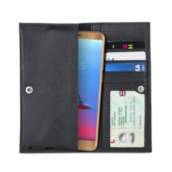 Olixar Primo Genuine Leather ZTE Blade V9 Pouch Wallet Case - Black
