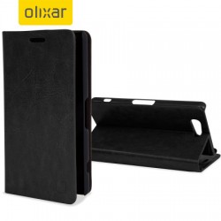 Olixar Leather-Style Sony Xperia A4 Wallet Stand Case - Black