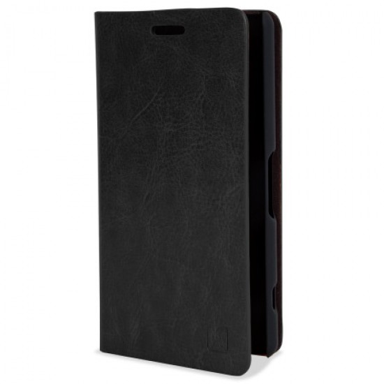 Olixar Leather-Style Sony Xperia A4 Wallet Stand Case - Black