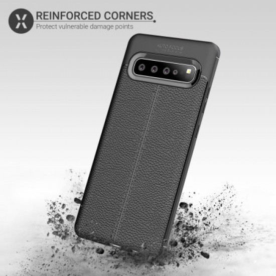 Olixar Attache Samsung Galaxy S10 5G Leather-Style Case - Black