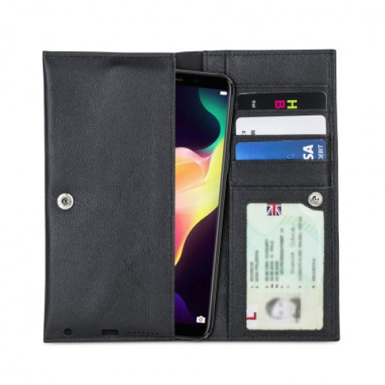 Olixar Primo Genuine Leather Oppo F5 Pouch Wallet Case - Black