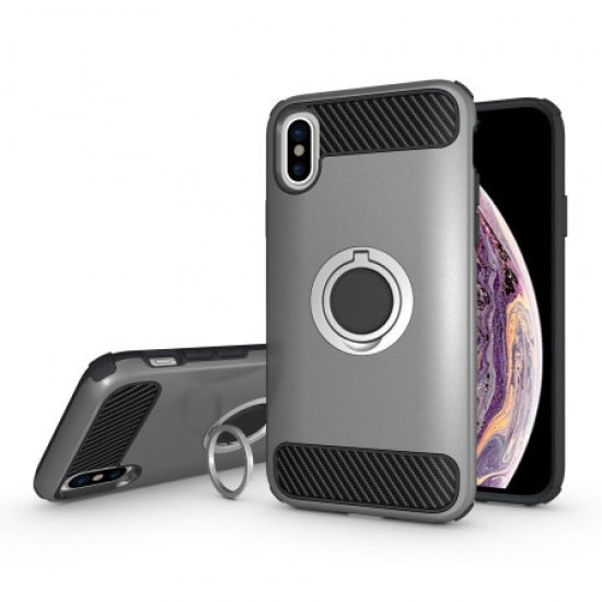 Olixar ArmaRing iPhone XS Finger Loop Tough Case - Silver