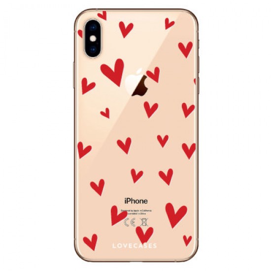 LoveCases iPhone XS Max Hearts Phone Case - Clear Red LoveCases iPhone XS Max Hearts Phone Case - Clear Red