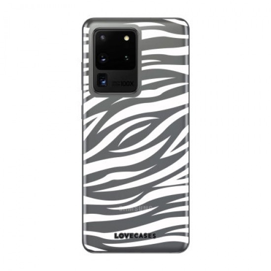 LoveCases Samsung Galaxy S20 Ultra Zebra Clear Phone Case LoveCases Samsung Galaxy S20 Ultra Zebra Clear Phone Case