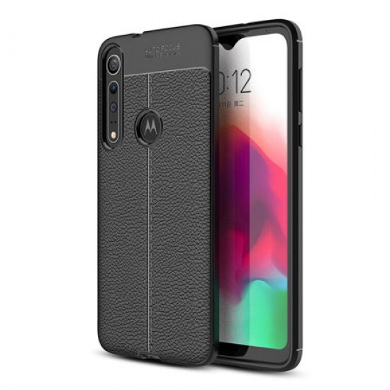 Olixar Attache Motorola One Macro Leather-Style Case - Black