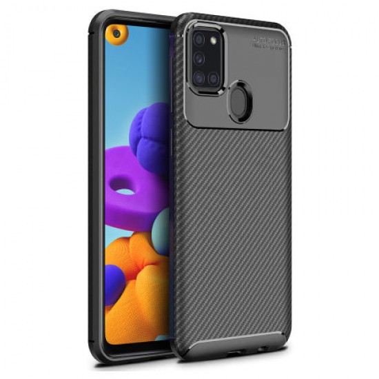 Olixar Carbon Fibre Samsung Galaxy A21s Case - Black