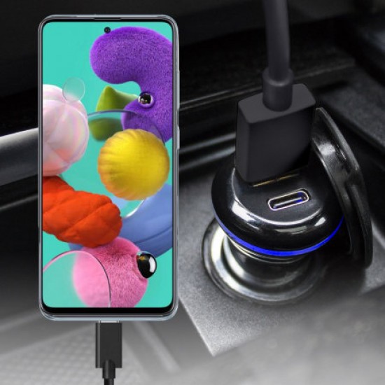 Olixar Samsung Galaxy A51 Car Charger With USB-C PD & QC 3.0- 36W