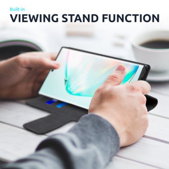 Olixar Leather-Style Samsung Galaxy A01 Wallet Stand Case - Black