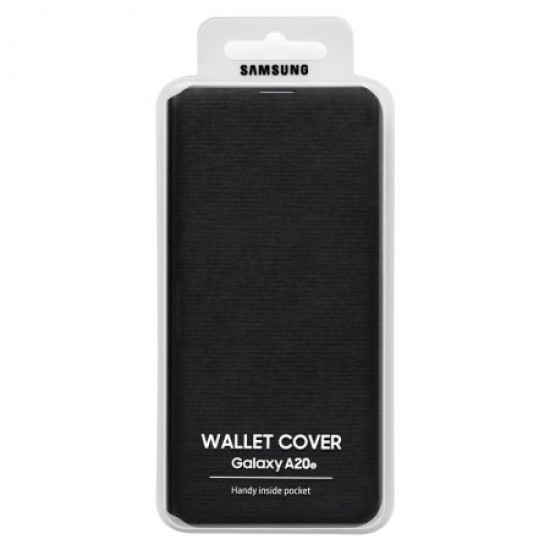 Official Samsung Galaxy A20e Wallet Flip Cover Case - Black