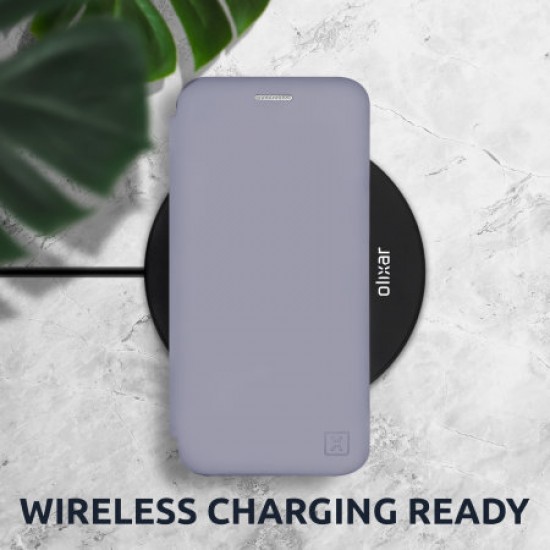 Olixar Soft Silicone iPhone 12 Pro Wallet Case - Grey
