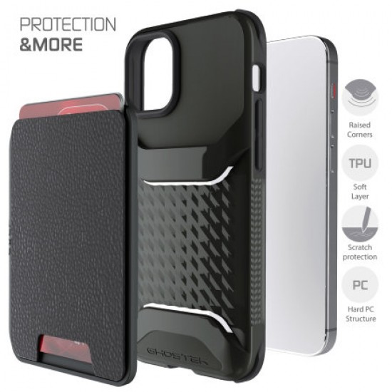 Ghostek Exec 4 iPhone 12 Tough Wallet Case - Black