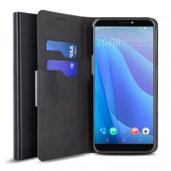 Olixar Leather-Style HTC Desire 12S Wallet Stand Case - Black
