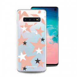 LoveCases Samsung S10 5G Pink Star Clear Phone Case