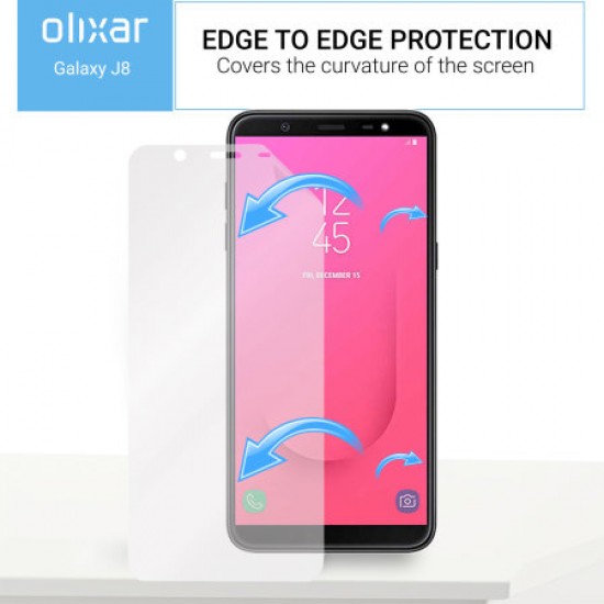 Olixar Samsung Galaxy J8 2018 Screen Protector 2-in-1 Pack