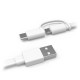 Official Huawei 2-in-1 Micro USB & USB-C 1.5m Charging Cable - White
