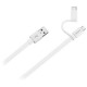 Official Huawei 2-in-1 Micro USB & USB-C 1.5m Charging Cable - White