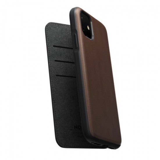 Nomad iPhone 11 Rugged Folio Horween Leather Case - Brown