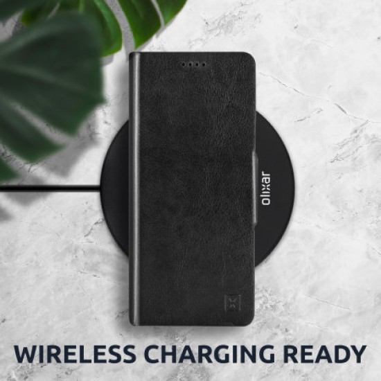 Olixar Leather-Style Samsung Galaxy A72 Wallet Stand Case - Black