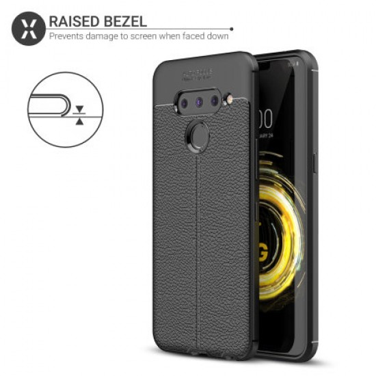 Olixar Attache LG V50 ThinQ Leather-Style Case - Black