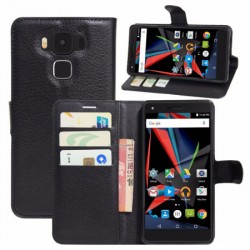 Olixar Leather-Style Archos Diamond 2 Plus Wallet Stand Case - Black