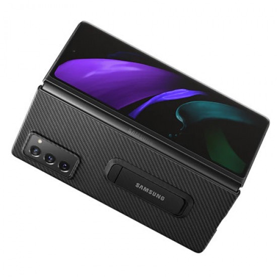 Official Samsung Galaxy Z Fold 2 5G Aramid Standing Cover Case - Black