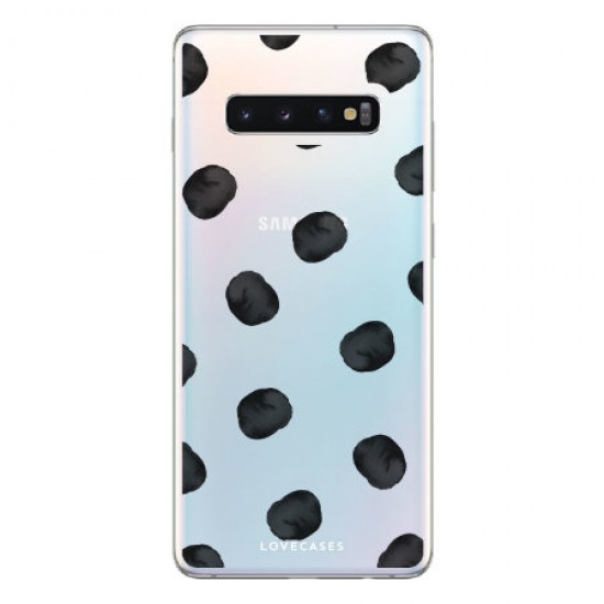 LoveCases Samsung S10 5G Polka Phone Case - Clear Black LoveCases Samsung S10 5G Polka Phone Case - Clear Black