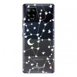 LoveCases Samsung Galaxy A42 5G Gel Case - White Stars And Moons
