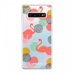 LoveCases Samsung Galaxy S10 Plus Flamingo Clear Phone Case
