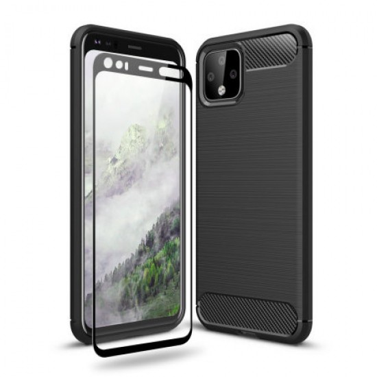Olixar Sentinel Google Pixel 4 Case & Glass Screen Protector - Black