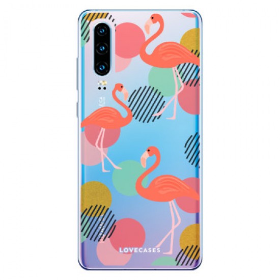 LoveCases Huawei P30 Flamingo Clear Phone Case LoveCases Huawei P30 Flamingo Clear Phone Case