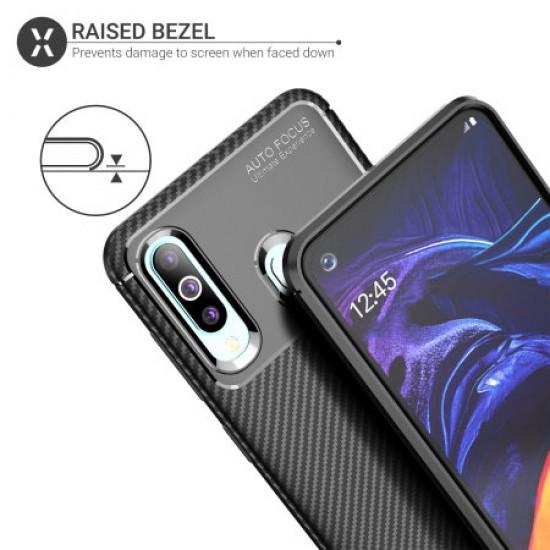 Olixar Samsung Galaxy A60 Carbon Fibre Case - Black